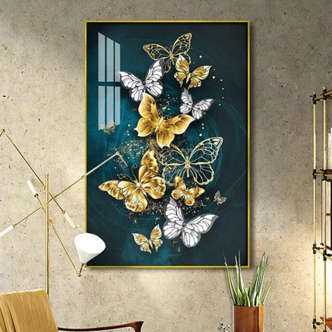 Butterfly 5d Diamond Crystal Porcelain Painting 3d Wall Painting Decor(set of 3) - Image 6