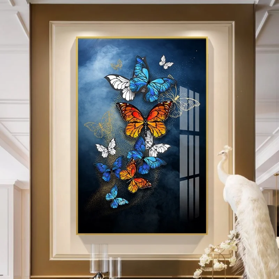 Butterfly 5d Diamond Crystal Porcelain Painting 3d Wall Painting Decor(set of 3) - Image 4