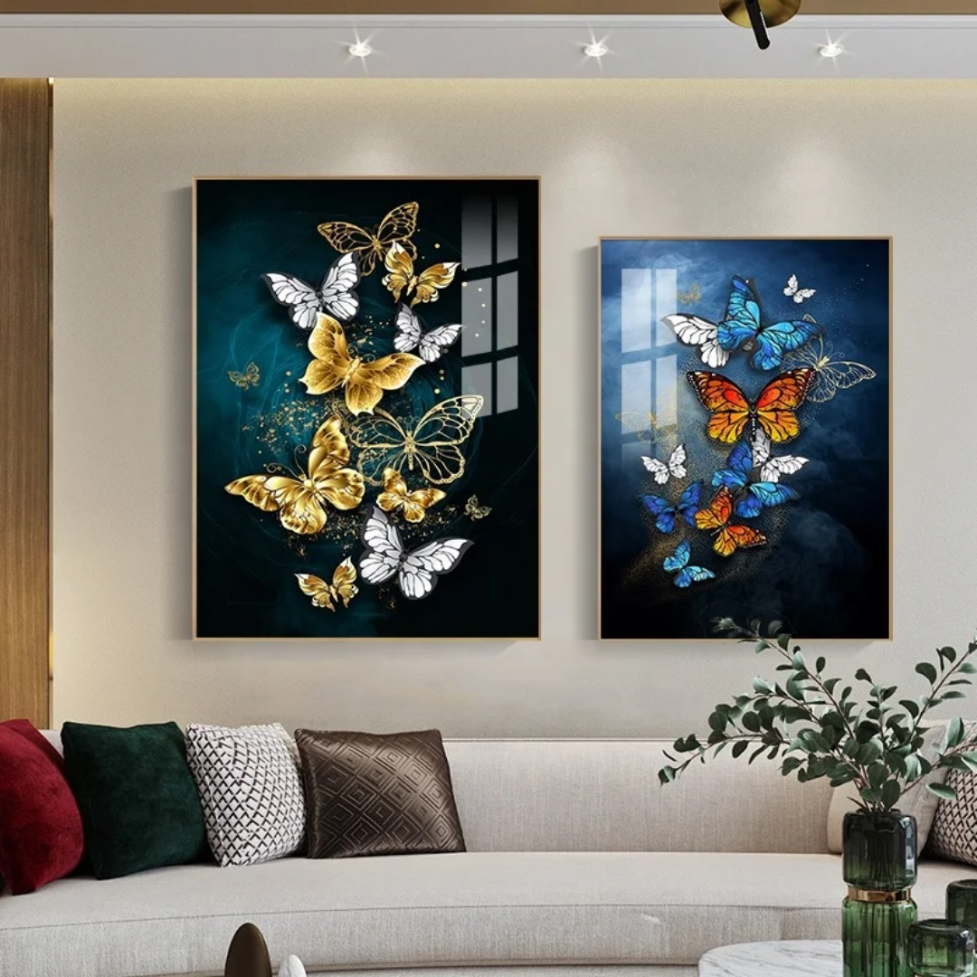 Butterfly 5d Diamond Crystal Porcelain Painting 3d Wall Painting Decor(set of 3) - Image 5