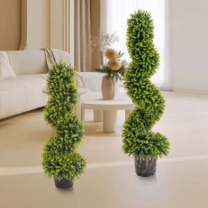 Realistic Artificial Boxwood Spiral Topiary Trees